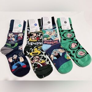 Graz Welliganbub Kids Popeye Socks Set - Green, Black, Blue